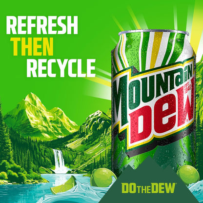 Mountain Dew Mini Soda 10-Pack 7.5oz – Low-Calorie Citrus Treat for Office Desk and Afternoon Pick-Me-Up