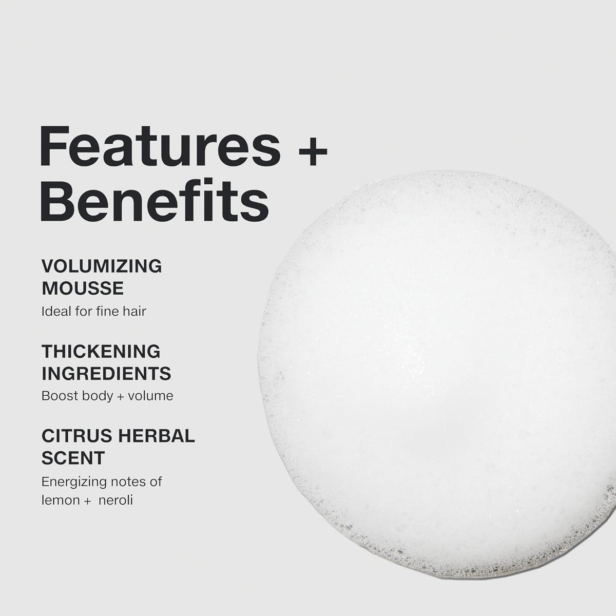 mousse delivery system for even, lightweight distribution without weighing hair down