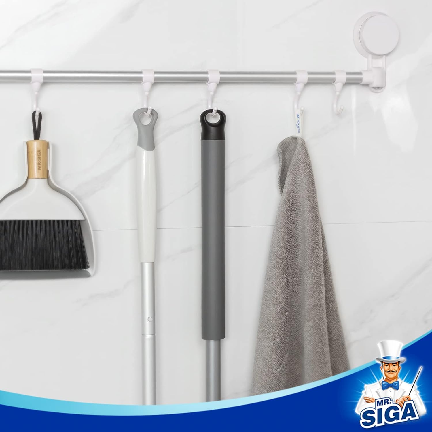 MR.SIGA Heavy Duty Grout Scrub Brush with Long Handle – Weather-Resistant Tile Brush for Pool Surrounds and Entryways