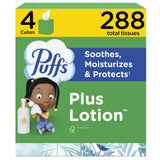 Puffs Plus Lotion Tissues for Bathroom Counter and Wind-Down Ritual, Lotion-Soothed Nose Care
