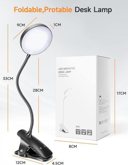 Mubarek Clip on Lamp – Practical Housewarming Gift for Readers, Eye-Caring Bedside Light