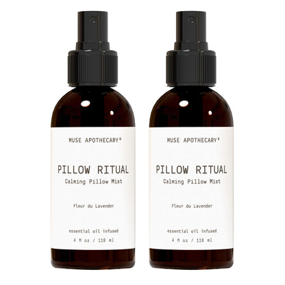 Muse Apothecary Pillow Ritual - Aromatic, Calming and Relaxing Pillow Mist, Linen and Fabric Spray - Infused with Natural Aromatherapy Essential Oils - 4 oz, Fleur du Lavender, 2 Pack