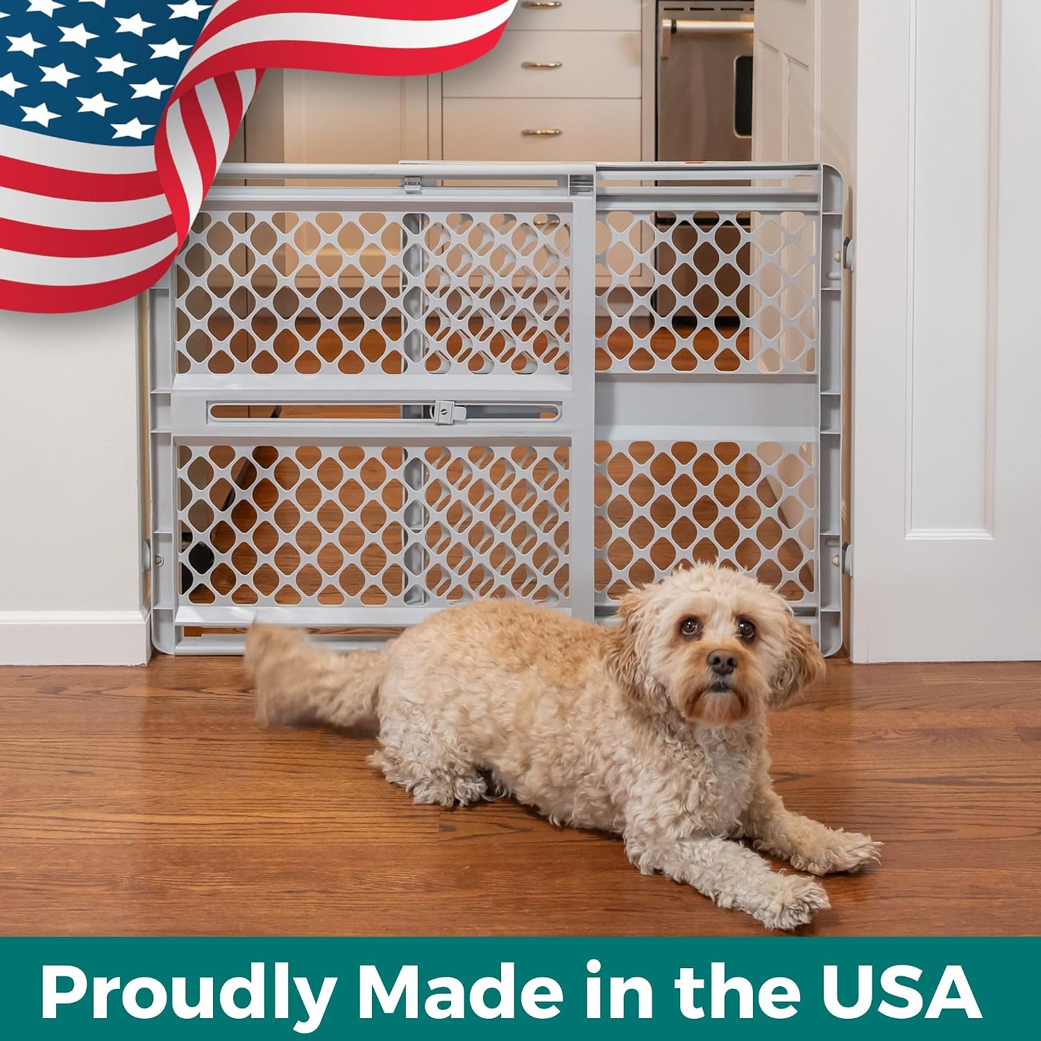 MYPET Universal Pet Gate – Doorway Pet Barrier for Homes with Babies and Toddlers, Pressure Mount Option Leaves Walls Undamaged