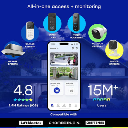 myQ Video PIN Keypad for Garage – Tamper-Resistant Keyless Entry, Real-Time Smartphone Alerts for Homeowners