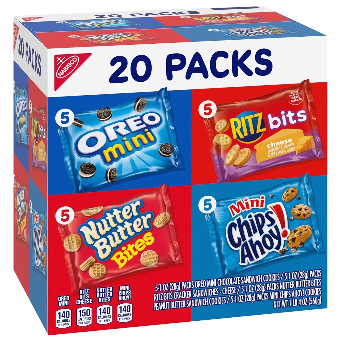 Nabisco Classic Mix Variety Pack – Individually Wrapped Snacks for Home Office, Study Desk, and Mini-Fridge Stocking