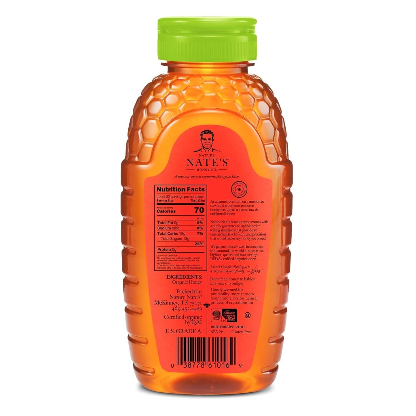 Nate's Organic Squeeze Honey – Intentional Pantry Essential, Streamlined Sweetener for Minimalist Bakers
