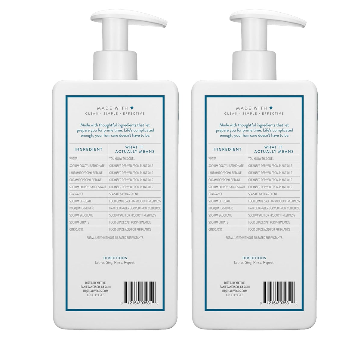 Native 2-in-1 Shampoo and Conditioner Set – Holiday Gift for Her, Ready-to-Wrap Vanity Upgrade