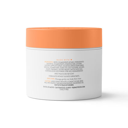 Native Body Polish Sweet Peach & Nectar – Weekly Body Care Ritual for Stress Relief and Reset, Sulfate Free Exfoliant