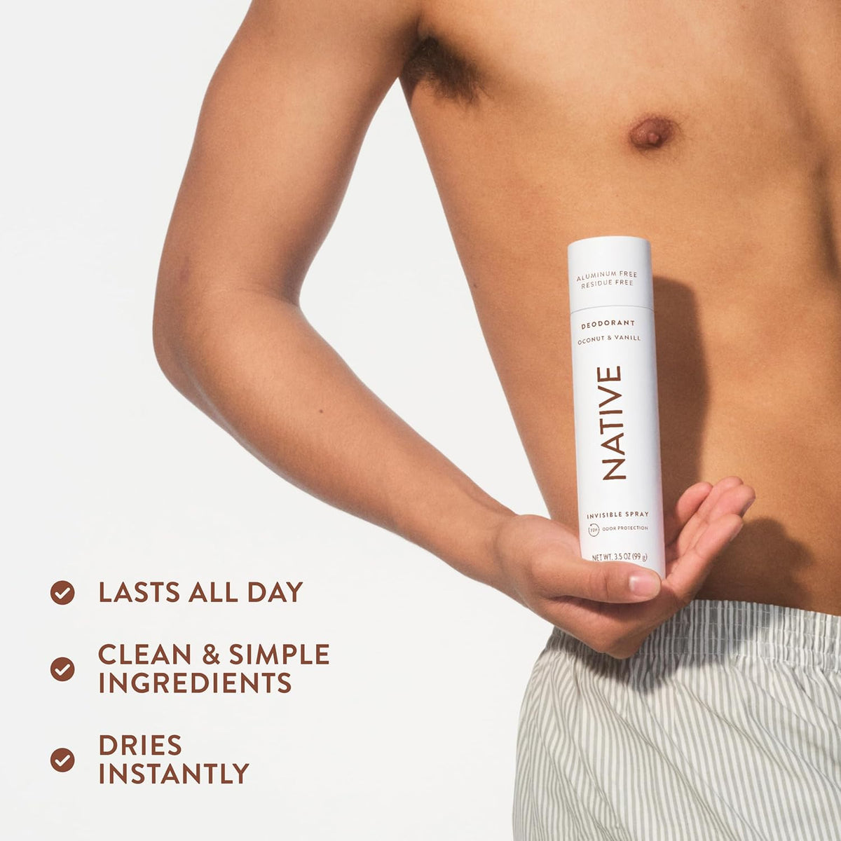 Native Deodorant & Body Spray Coconut & Vanilla, Aluminum Free Paraben Free 72-Hour Odor Protection for Evening Self-Care and Personal Wellness