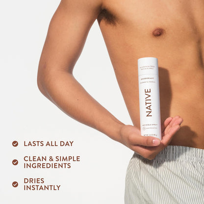 Native Deodorant & Body Spray Coconut & Vanilla, Aluminum Free Paraben Free 72-Hour Odor Protection for Evening Self-Care and Personal Wellness