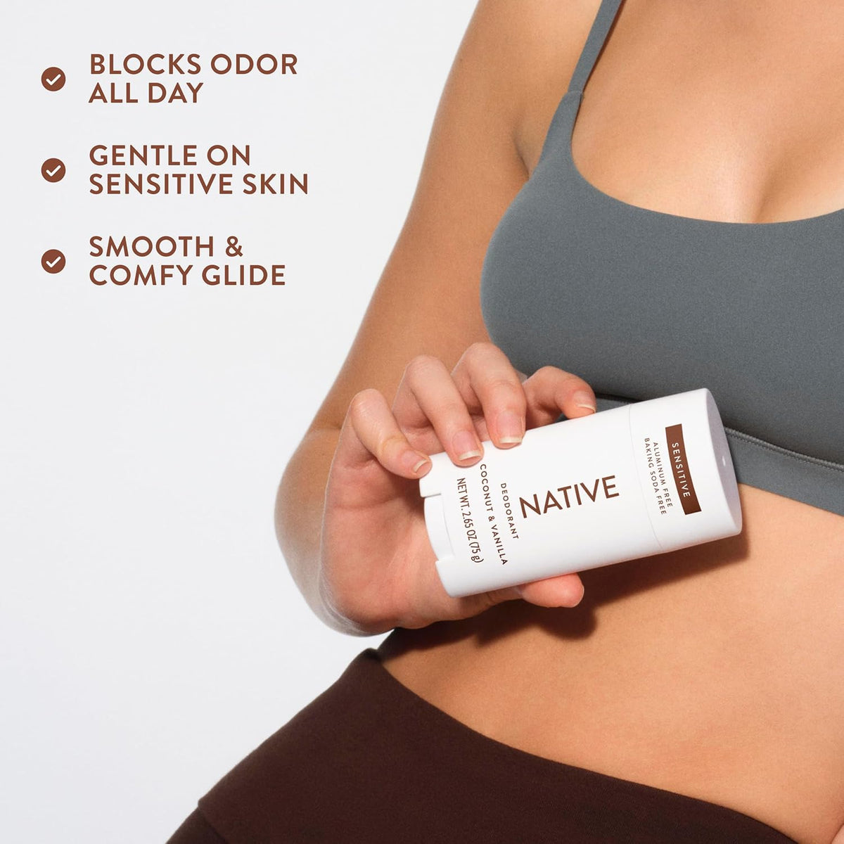 Native Deodorant Unscented Sensitive Skin Formula – Clean Aluminum-Free Stick for a Calm Fragrance-Free Self-Care Routine