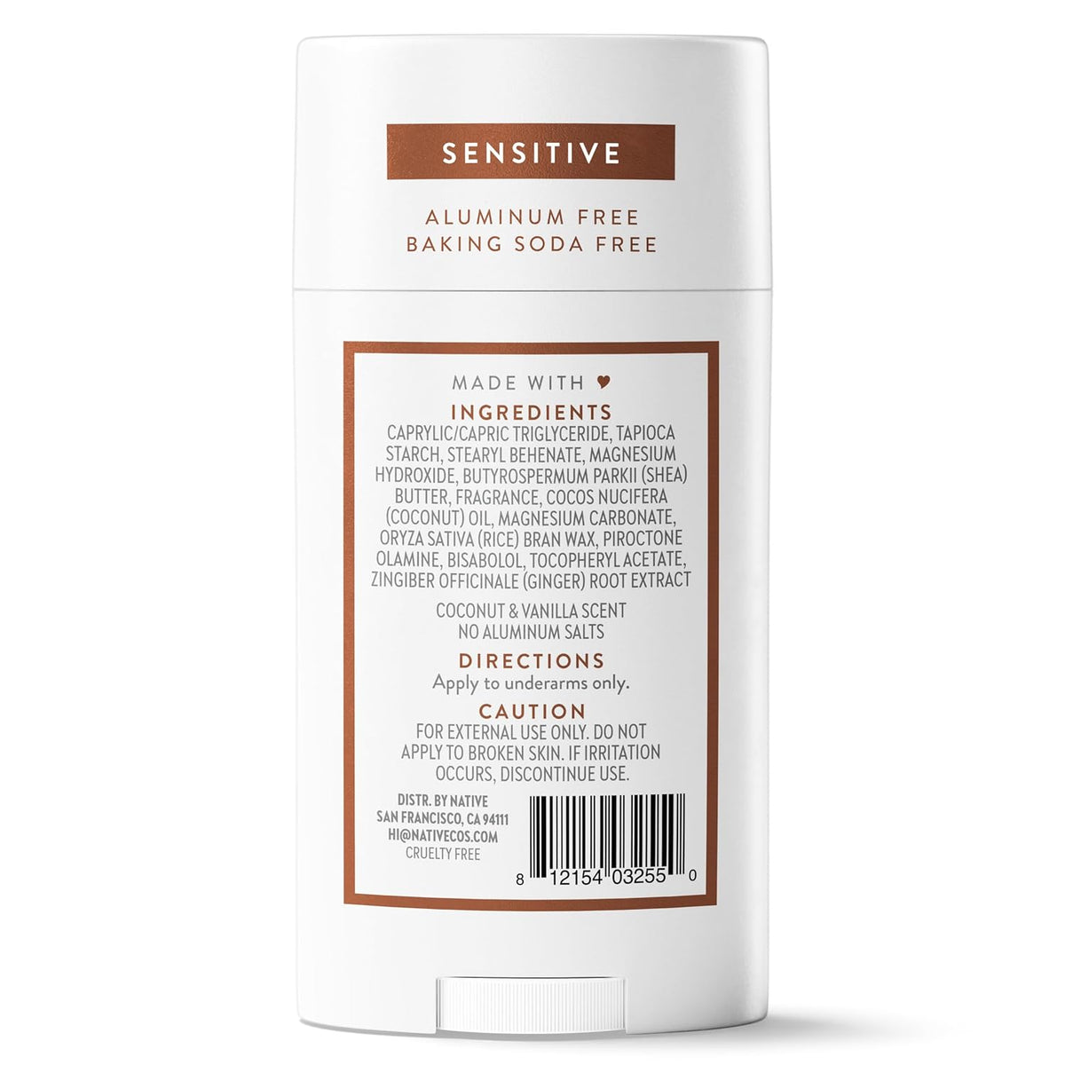 Native Deodorant Unscented Sensitive Skin Formula – Clean Aluminum-Free Stick for a Calm Fragrance-Free Self-Care Routine