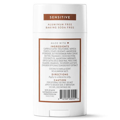 Native Deodorant Unscented Sensitive Skin Formula – Clean Aluminum-Free Stick for a Calm Fragrance-Free Self-Care Routine