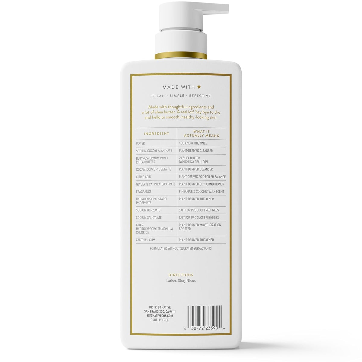 Native Moisturizing Body Wash Birthday Gift for Mom, Vanilla 22 oz Thoughtful Present