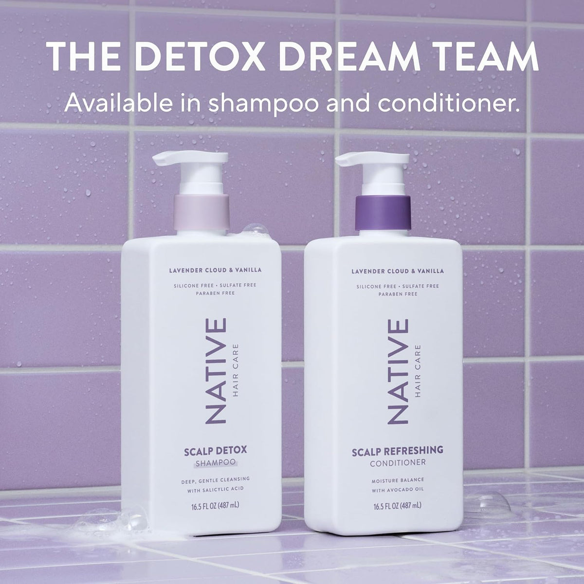 Native Scalp Detox Shampoo Lavender Cloud & Vanilla 16.5 fl oz – Calming Post-Workout Hair Reset for a Healthier Routine