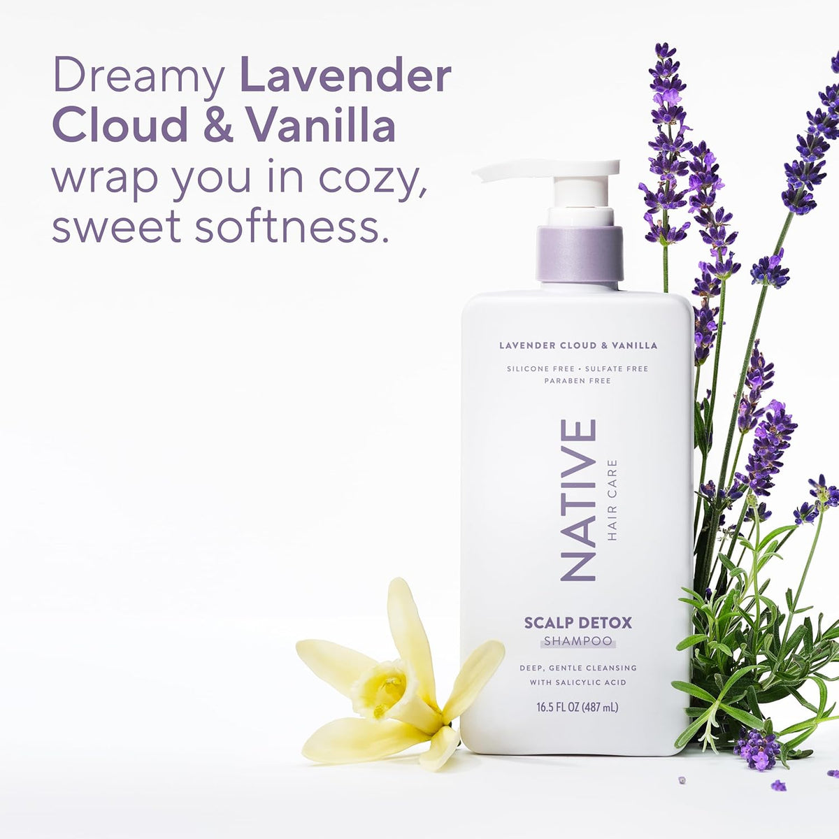 Native Scalp Detox Shampoo Lavender Cloud & Vanilla 16.5 fl oz – Calming Post-Workout Hair Reset for a Healthier Routine