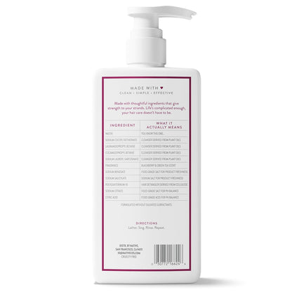 Native Strengthening Shampoo Blackberry & Green Tea 16.5 fl Oz – Sulfate-Free Cleanse to Reset Hair and Senses After the Gym