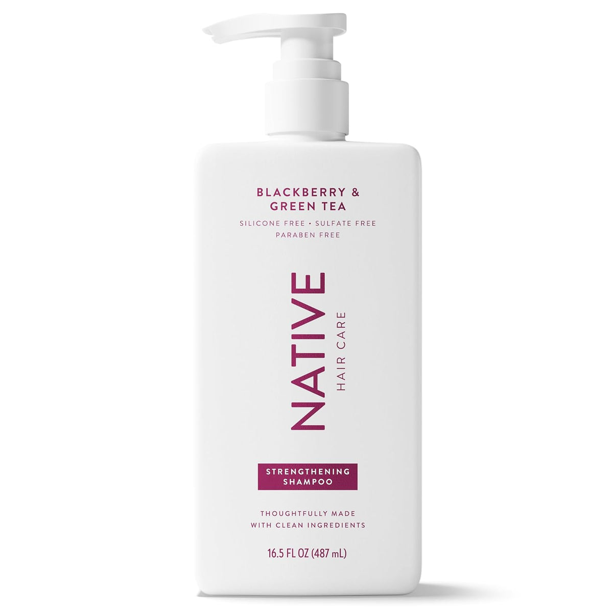 Native Strengthening Shampoo Blackberry & Green Tea 16.5 fl Oz – Sulfate-Free Cleanse to Reset Hair and Senses After the Gym