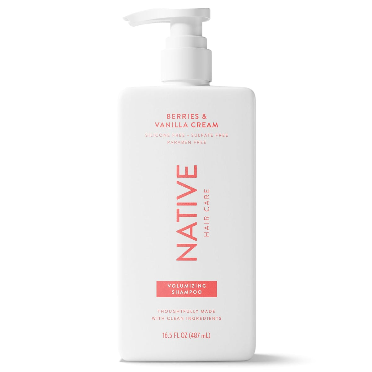 Native Volumizing Shampoo Berries & Vanilla Cream 16.5 fl Oz – Gentle Sulfate-Free Wash for Sensitive Scalp Self-Care Rituals