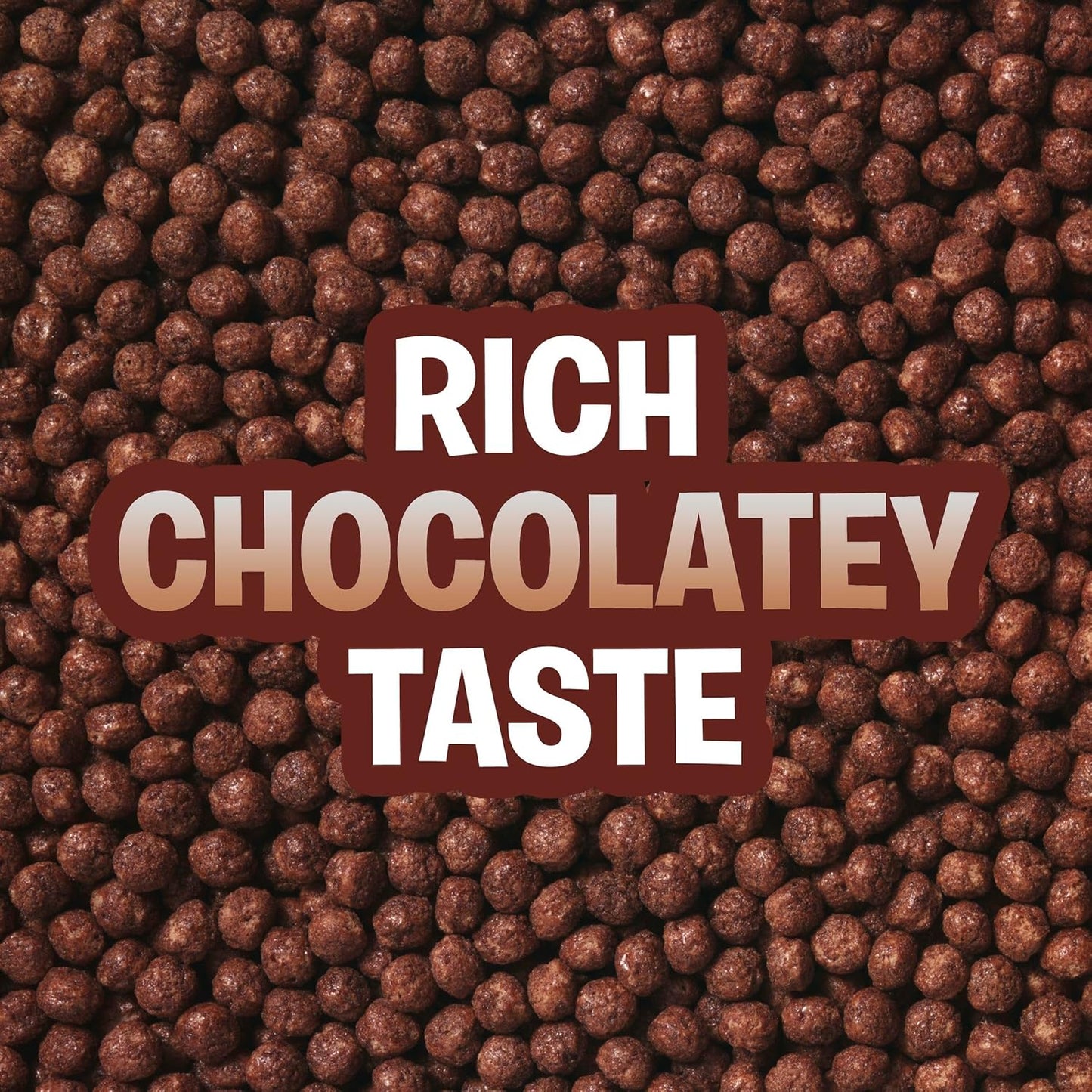 naturally flavored chocolatey sweetened corn puffs