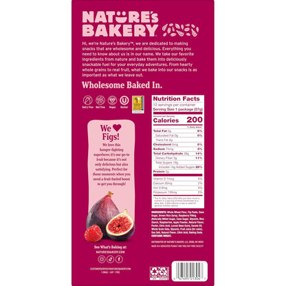 Nature's Bakery Fig Bars – Lunchbox Friendly Snack for Picky Eaters, Soft Baked Whole Wheat Twin Packs