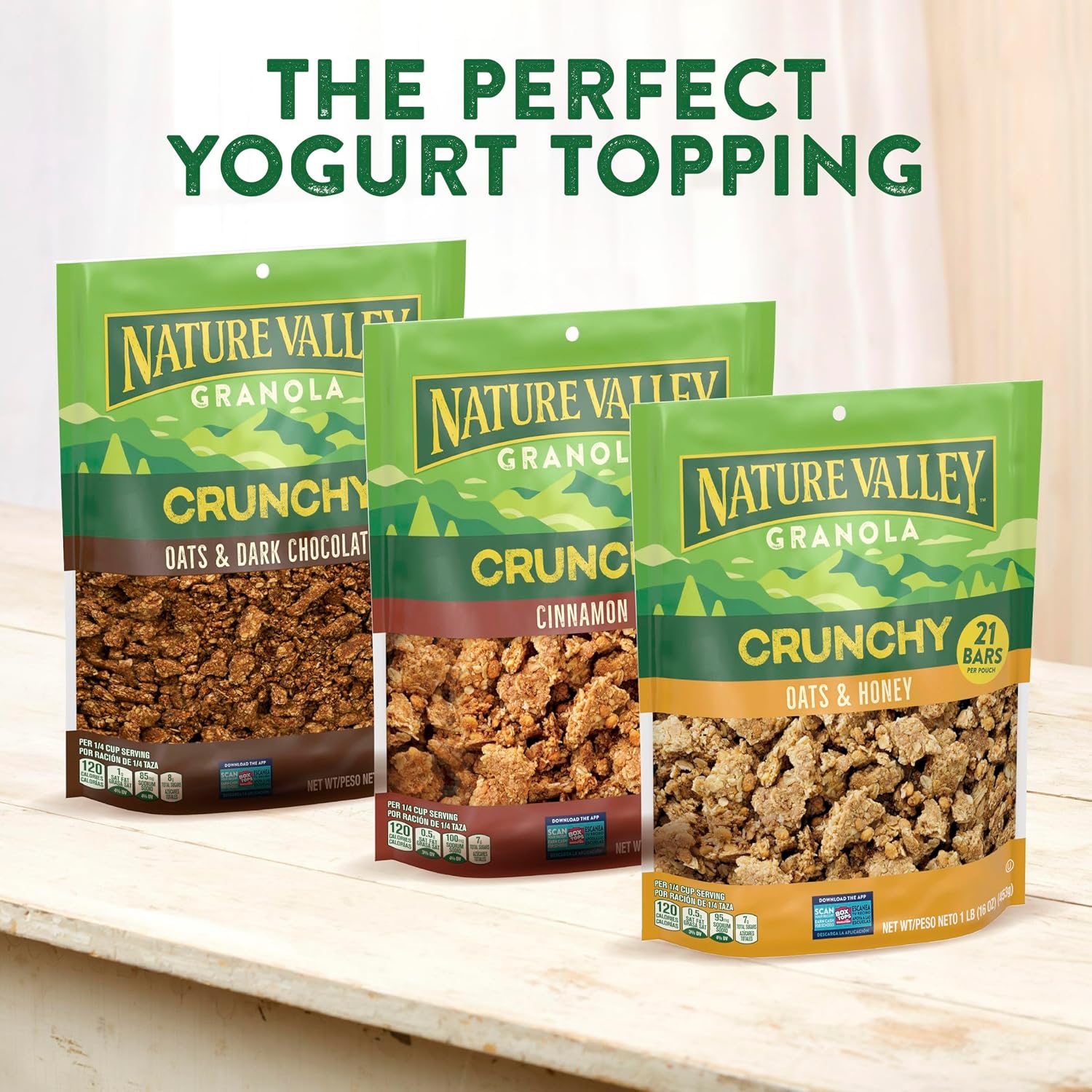 Nature Valley Crunchy Granola, Oats and Honey – Resealable Pantry Staple for Meal Preppers and Commuters, 24 oz