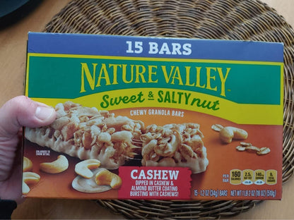 Nature Valley Sweet and Salty Nut Cashew Granola Bars – Pre-Workout Light Fuel for the Office and Gym Bag