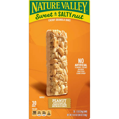 Nature Valley Sweet and Salty Nut Granola Bars – Better-for-You Family Snack with Fiber and Protein, Salted Caramel