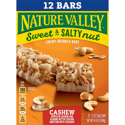 Nature Valley Sweet and Salty Nut Granola Bars – Commuter Bag Snack for Busy Workdays, Individually Wrapped