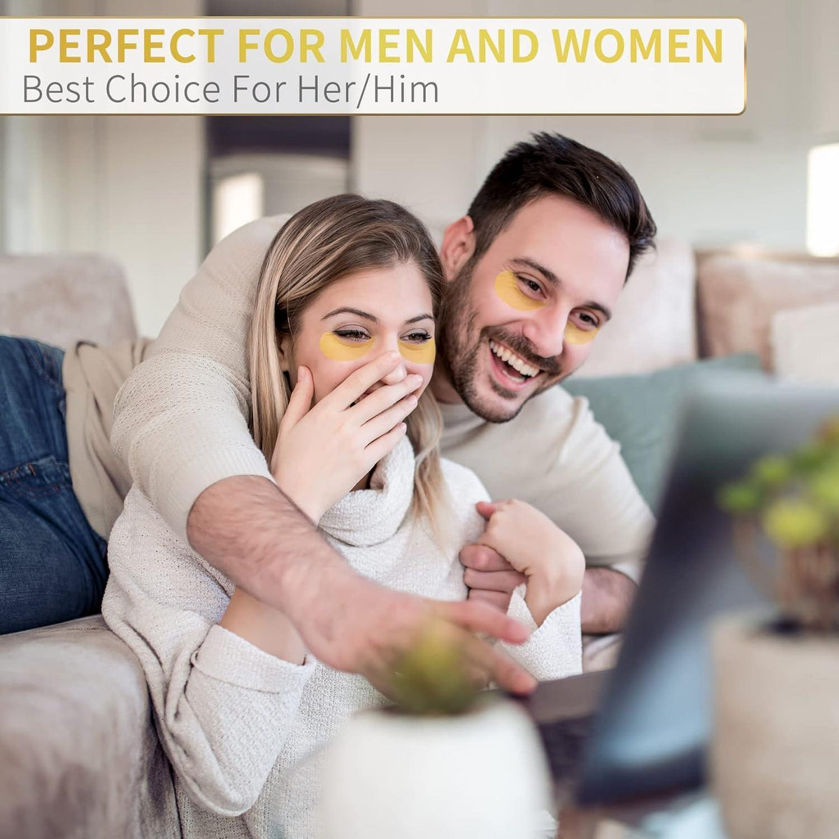 NAZANO 24K Gold Under Eye Patches – Housewarming and Care Package Beauty Gift for Women and Men