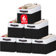 6pcs - Rectangular 14"x10"x9.5" - White with Black