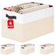 4pcs - Rectangular 14"x10"x9.5" - White with Beige