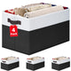 4pcs - Rectangular 14"x10"x9.5" - White with Black