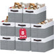 8pcs - Rectangular 16"x12" - White with Grey