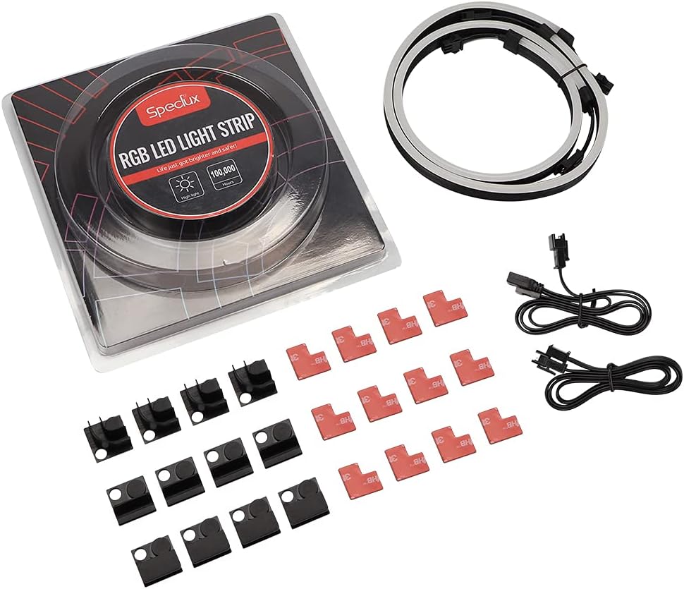 NEON Magnetic Addressable RGB Strip Kit – Worry-Free Overnight Gaming & Sleep-Safe Ambient Lighting, IP65 Silicone Coated 2x15.7in