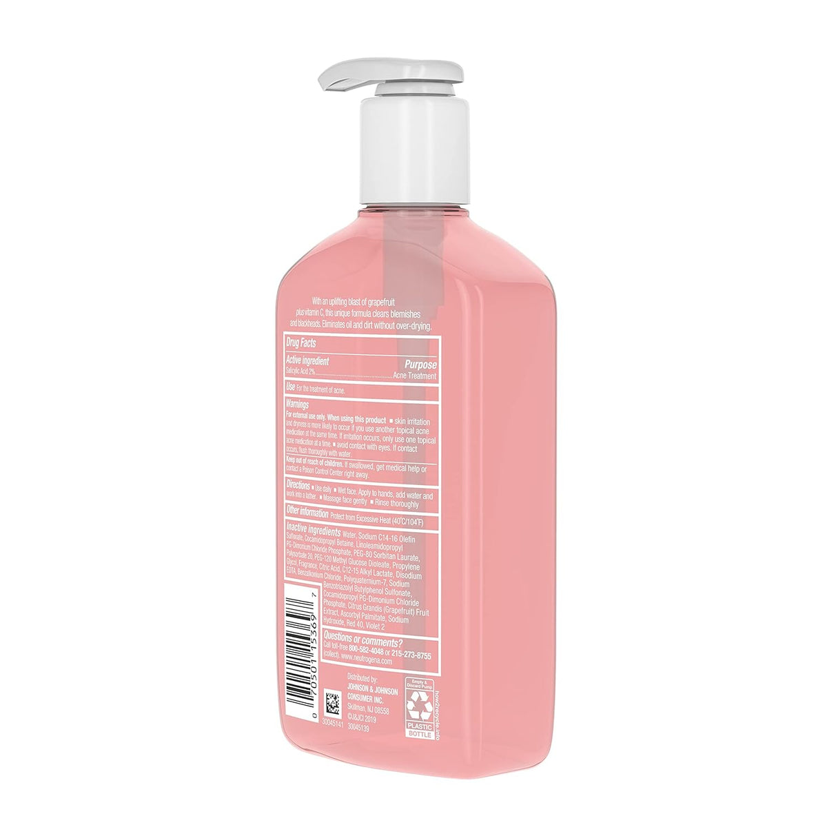 Neutrogena Acne Cleanser Pink Grapefruit – Lightweight, Single-Bottle Treatment for a Minimalist Daily Skincare Routine