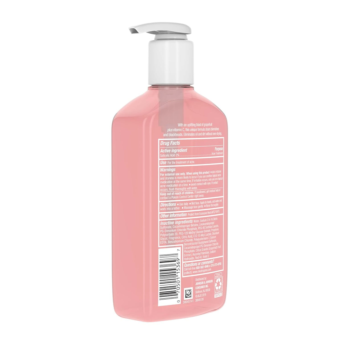 Neutrogena Acne Cleanser Pink Grapefruit – Lightweight, Single-Bottle Treatment for a Minimalist Daily Skincare Routine