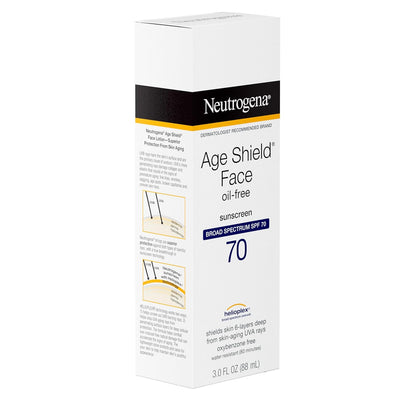 Neutrogena Age Shield Sunscreen SPF 70 – Hydrating Facial Moisturizer for Bedroom Self-Care and Daily Wellness Routine