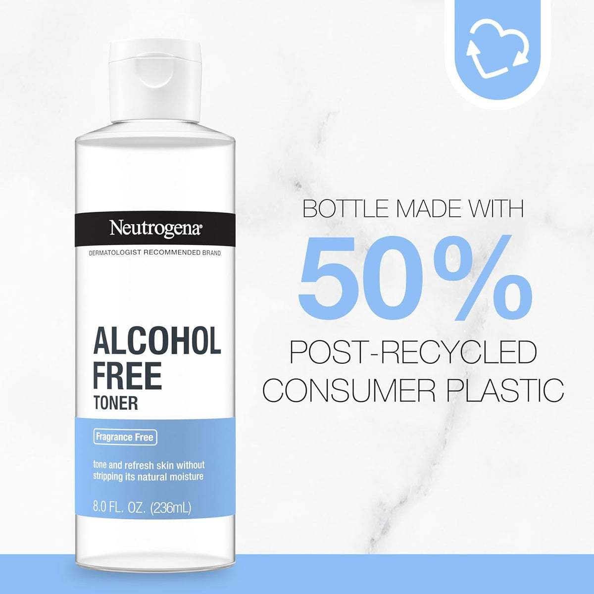 Neutrogena Alcohol-Free Gentle Daily Facial Toner for Reactive Skin, Fragrance-Free Daily Toner to Refresh and Reset During Your Wind-Down Routine
