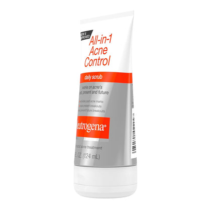 Neutrogena All-In-1 Acne Control Daily Face Scrub – Calming Nightly Exfoliating Treatment for Breakouts