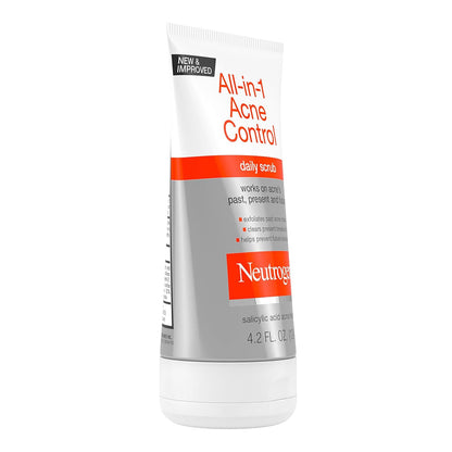 Neutrogena All-In-1 Acne Control Daily Face Scrub – Calming Nightly Exfoliating Treatment for Breakouts