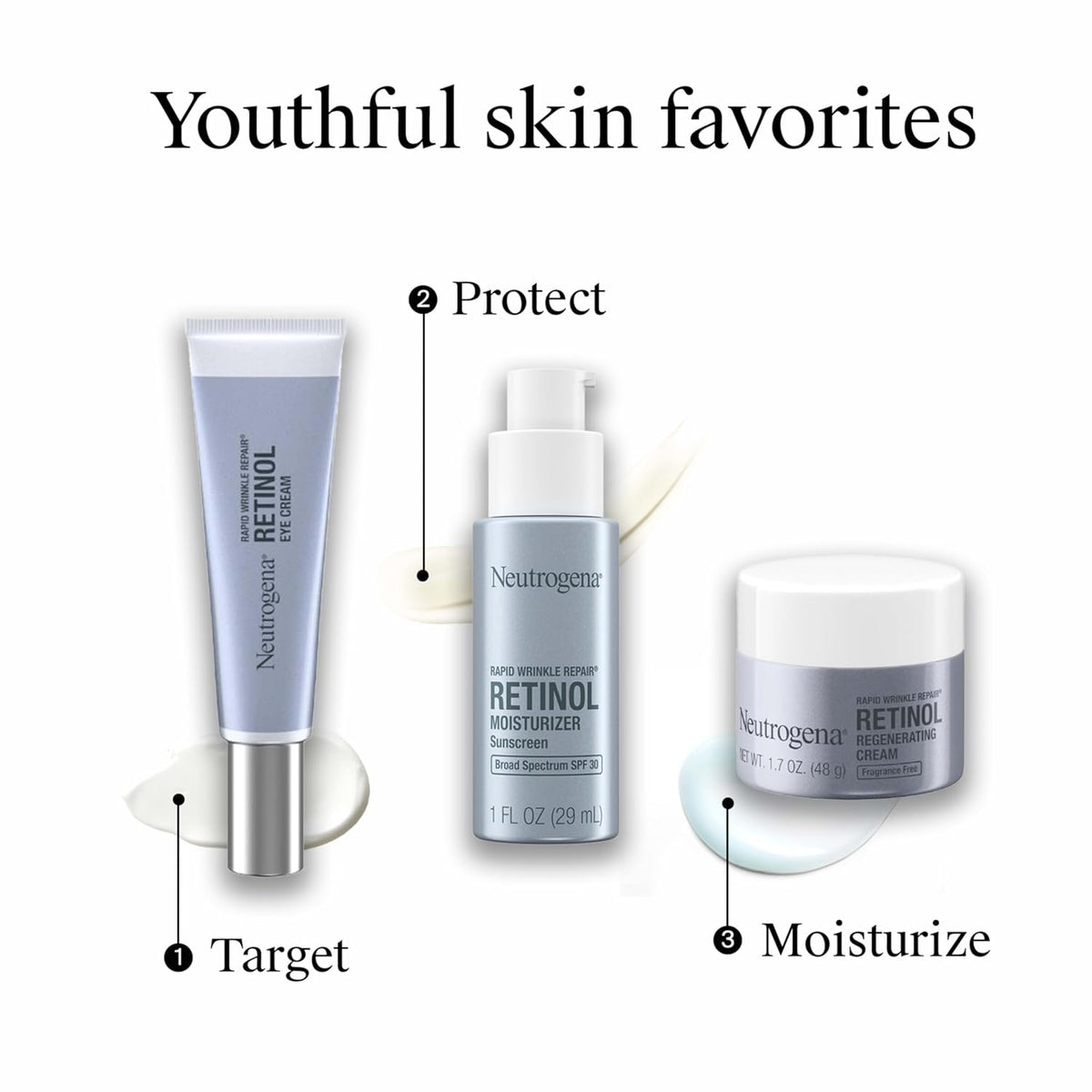Neutrogena Anti-Aging Retinol Day Cream with Hyaluronic Acid and SPF 30, One-Step Minimalist Facial Moisturizer