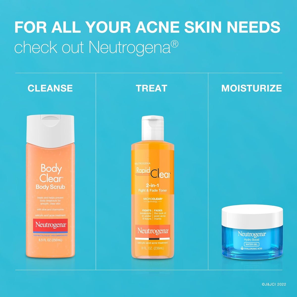 Neutrogena Body Clear Salicylic Acid Body Wash – Soothing Aloe & Chamomile Shower Treatment for Body Acne
