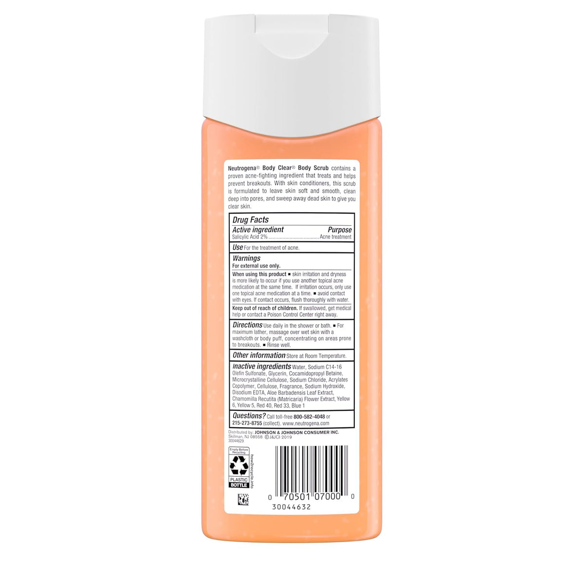 Neutrogena Body Clear Salicylic Acid Body Wash – Soothing Aloe & Chamomile Shower Treatment for Body Acne