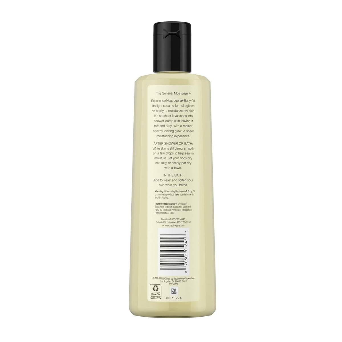 Neutrogena Body Oil Light Sesame Formula – Sophisticated Bath & Body Oil for Elevated Guest Bathroom Presentation