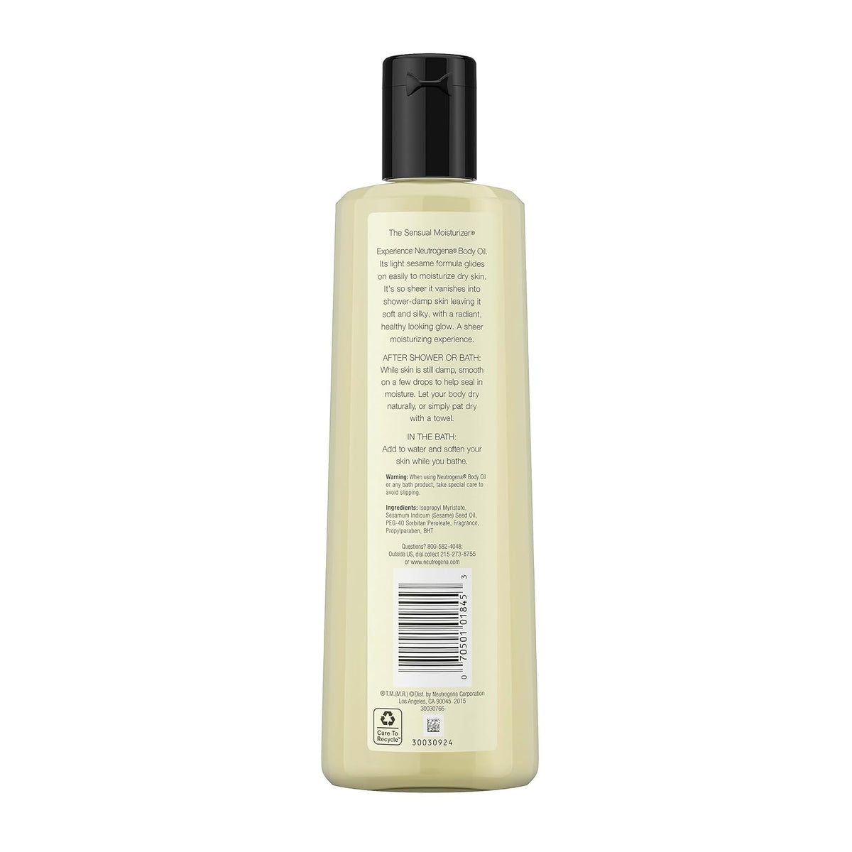 Neutrogena Body Oil Light Sesame Formula – Sophisticated Bath & Body Oil for Elevated Guest Bathroom Presentation