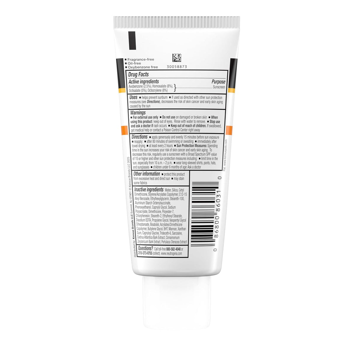 Neutrogena Clear Face Oil-Free Facial Sunscreen Lotion – Fragrance-Free SPF for Mindful Bath Counter Care