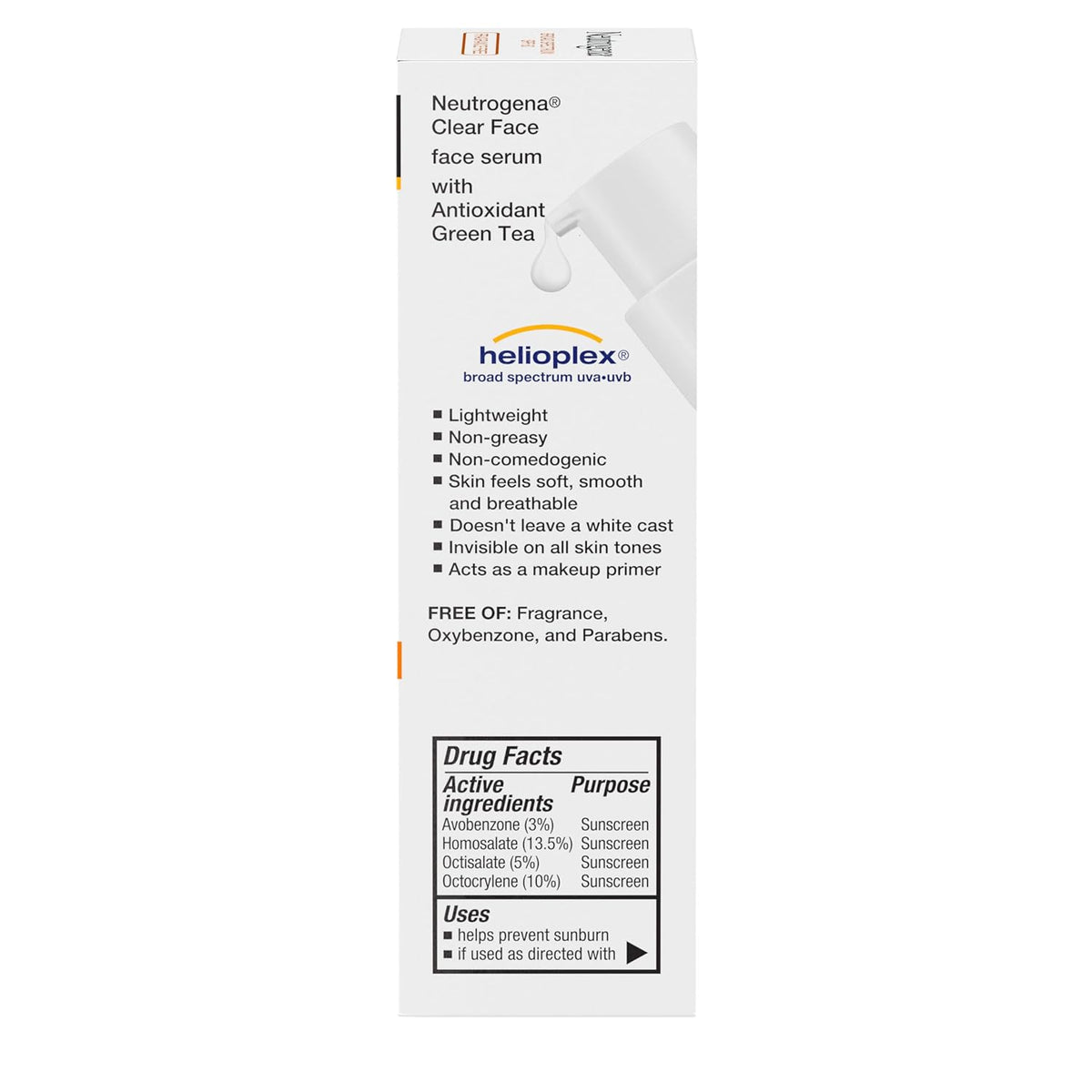 Neutrogena Clear Face SPF 60 Serum – Makeup-Grabbing Primer for Confident, All-Day Workdays