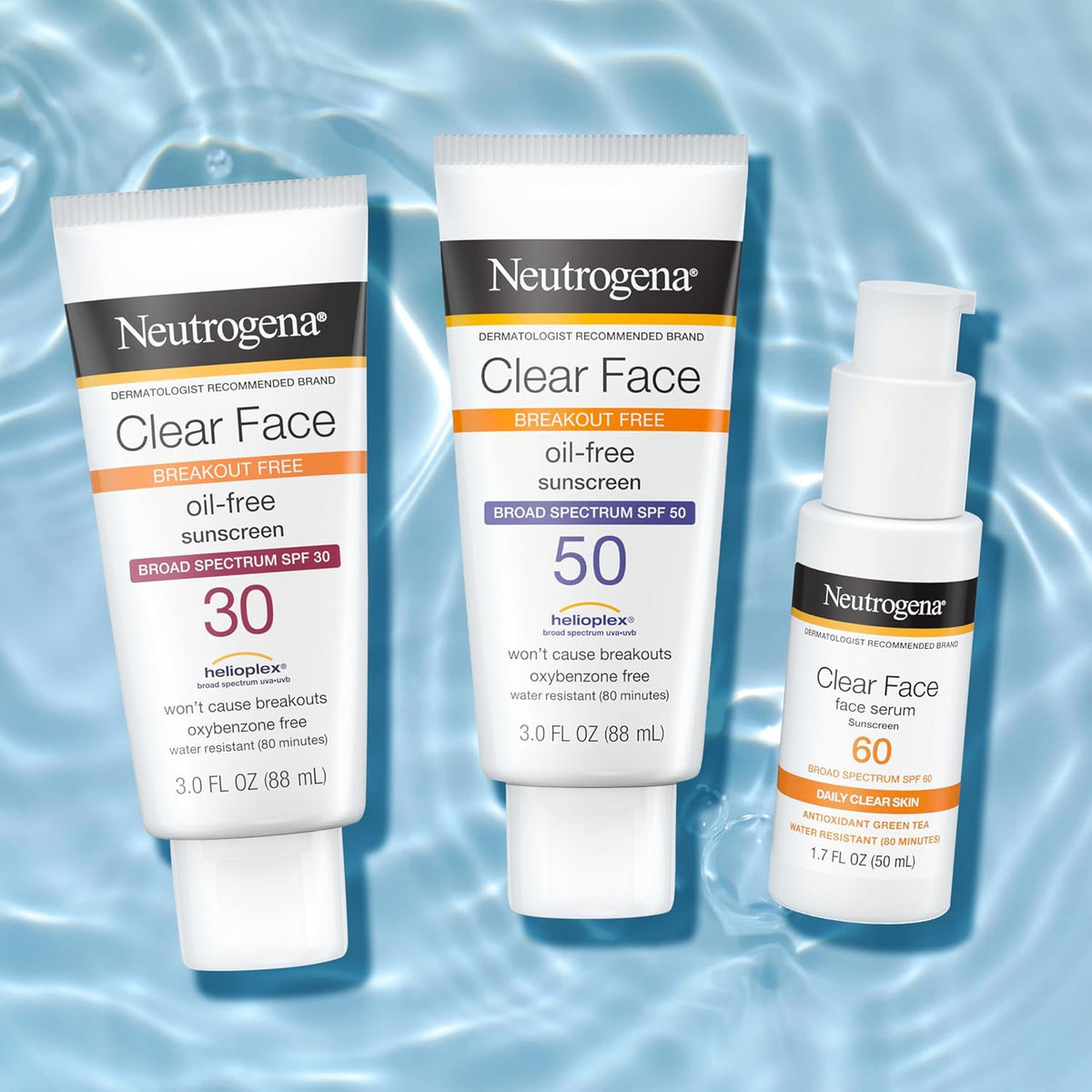 Neutrogena Clear Face SPF 60 Serum – Makeup-Grabbing Primer for Confident, All-Day Workdays