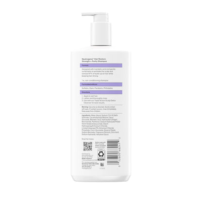 Neutrogena Hair Restore Strength + Purity Shampoo – Aromatherapy Shower Experience with Sheer Rain Scent for a Calming Hair Ritual